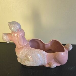 Vintage Martindake Pink Poodle Planter Indoors 1950s
